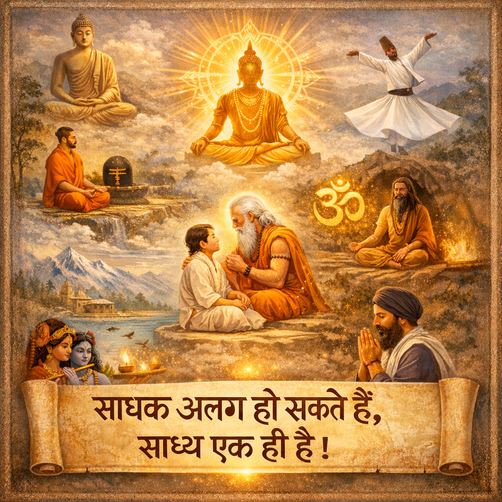 साधक अलग हो सकते हैं, साध्य एक ही है।